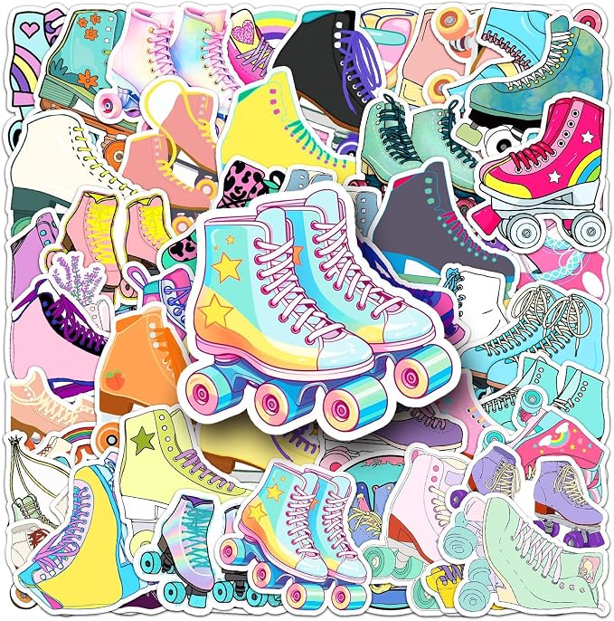 50Pcs Roller Skate Stickers, Waterproof Vinyl Roller Skating Stickers by Unknown