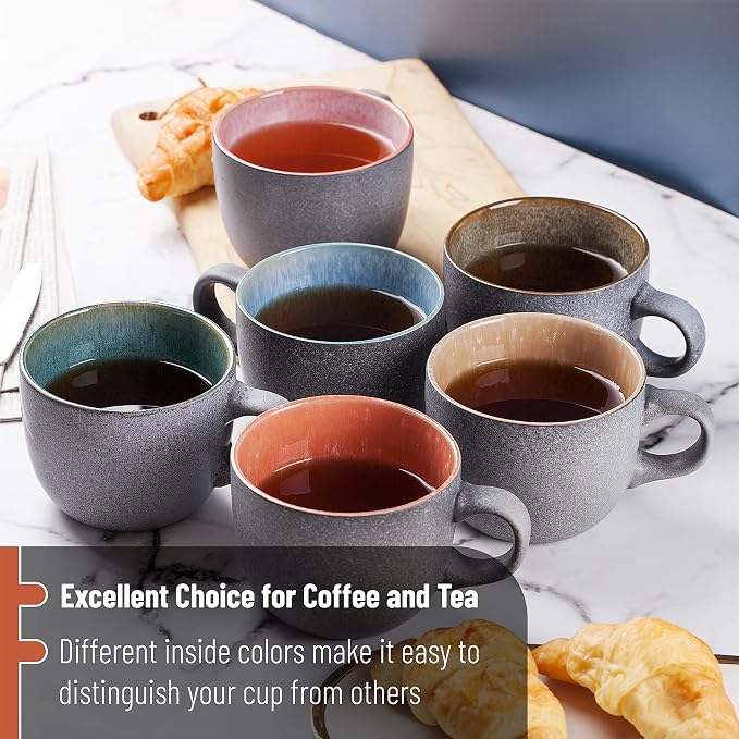 BTaT- Porcelain Coffee Mugs Set, 14 oz, 6 Pack, Ceramic Coffee Mugs, Matte - Image 7