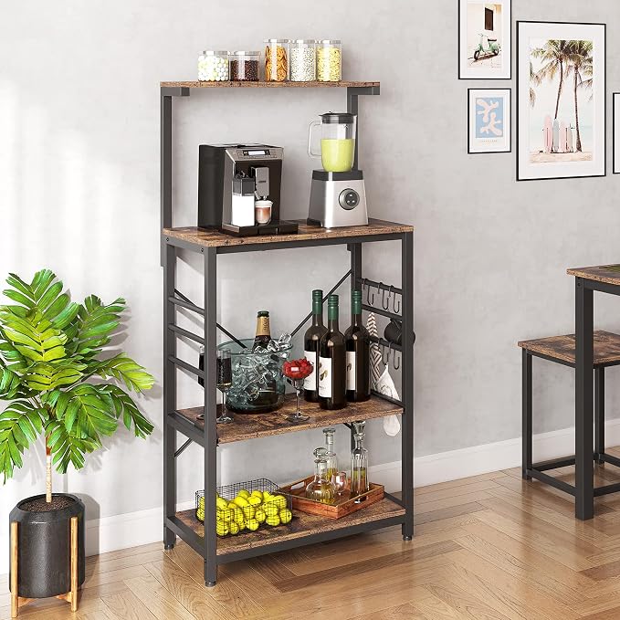 Yaheetech Bakers Rack on Wheels, Microwave Stand Cart Coffee Bar Stand - Image 8