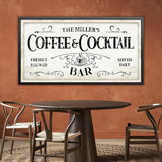 AWESOMETIK Personalized COFFEE COCKTAIL BAR Sign, Coffee Decor Set, - Image 5