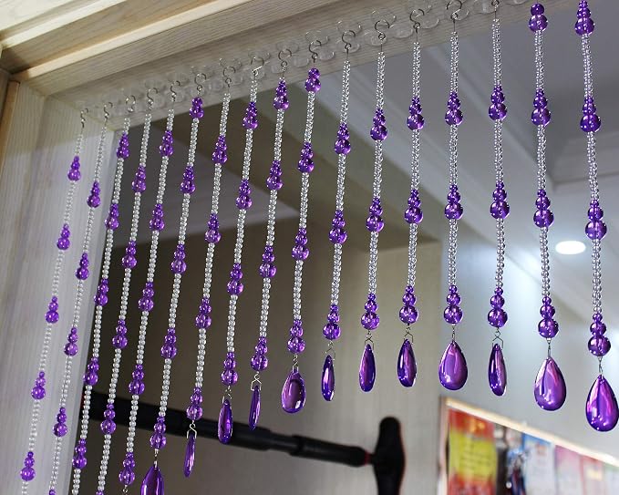 Crystal Beaded Curtain for Doorways, Hanging Glass Door Beads Curtains for - Image 3