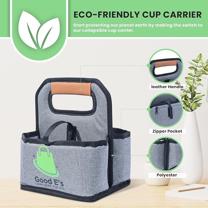 Good E’s 4 Cup Reusable Coffee Cup Carrier - Image 5