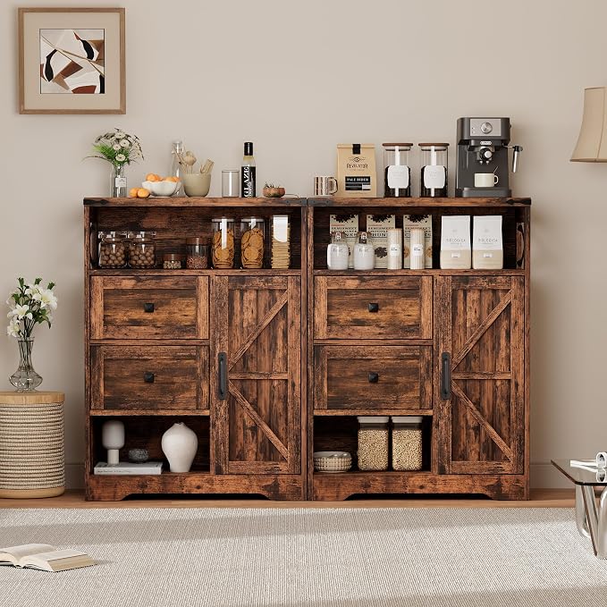 Vabches Farmhouse Buffet Sideboard Cabinet - Image 6