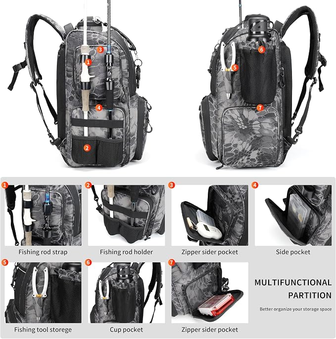 Rabjen Fishing Tackle Backpack - Image 4