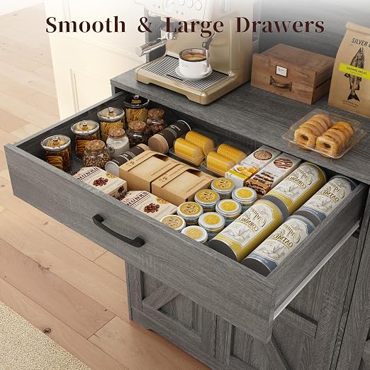 Tilt Out Trash Can Cabinet, Farmhouse Kitchen Hutch - Image 4