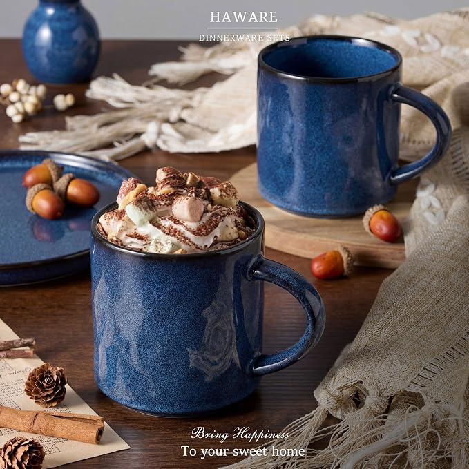 HaWare 14OZ Coffee Mugs Set of 4, Stoneware Coffee Cups - Image 7
