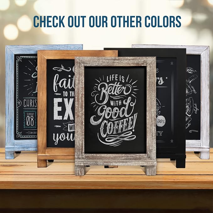 HBCY Creations Rustic Torched Wood Tabletop Chalkboard - Image 7