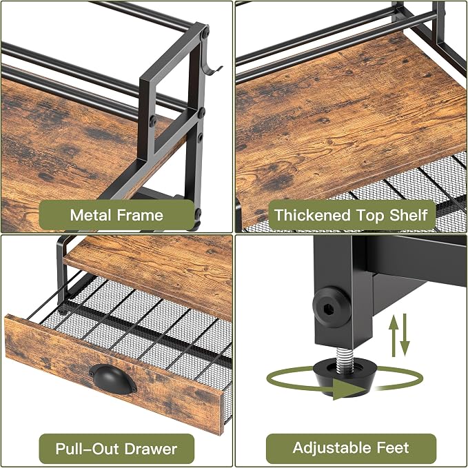 Coffee Syrup Rack Organizer, 2 Tier Countertop Storage Shelves - Image 7