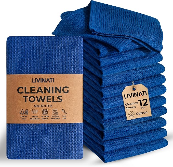 Royal Blue Cotton Cleaning Rags by LIVINATI