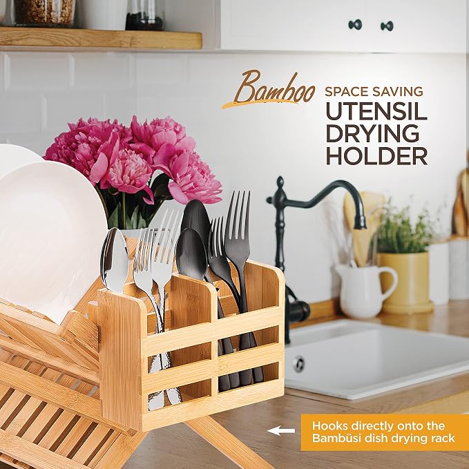Bamboo Utensil Holder for Dish Rack - Image 9