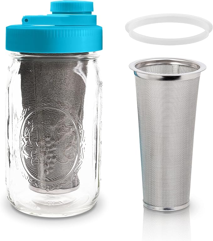 Brewing America Mason Jar Cold Brew Coffee Maker Infuser: Made in USA Wide - Image 5