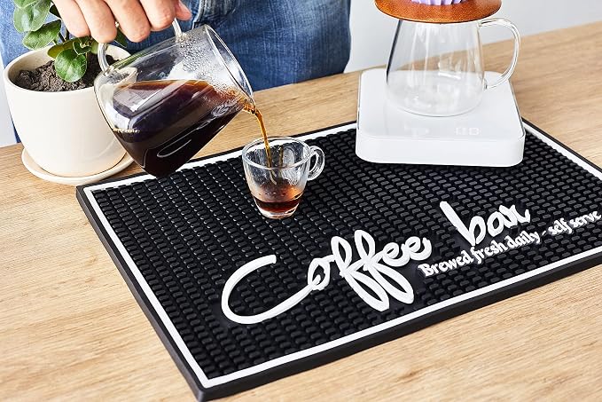 Brewed Fresh Daily Silicone Coffee Bar Mat 18x12 in, Self Serve Coffee Station - Image 6