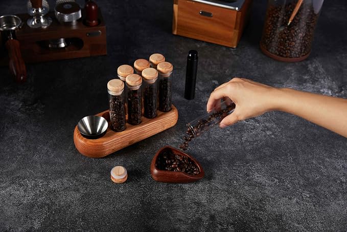 Walnut Coffee Bean Dosing Cup and Spray Bottle Kit - Image 5