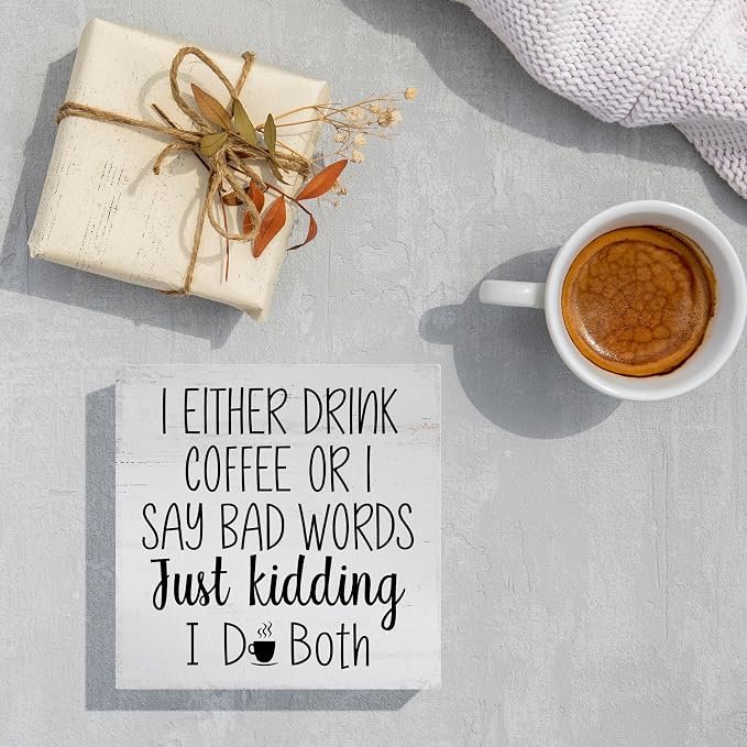 Coffee Decor for Bar Accessories Station Corner Home Kitchen Office, Drink or I - Image 7