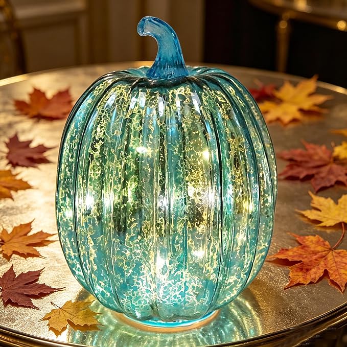 Mercury Glass Pumpkin Light - Image 4
