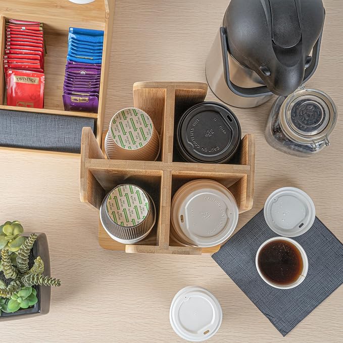 Restaurantware Restpresso 9 x 18 Inch Coffee Cup and Lid Organizer 1 Revolving - Image 11