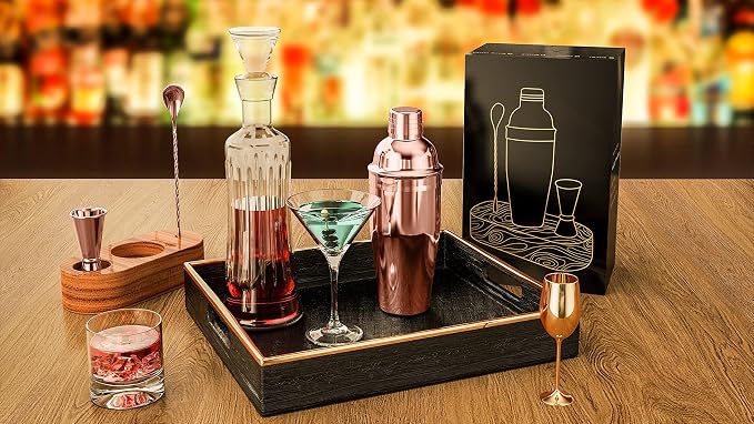 Cocktail Shaker Set, 24 oz Martini Shaker, Food Grade Stainless Steel Martini - Image 5