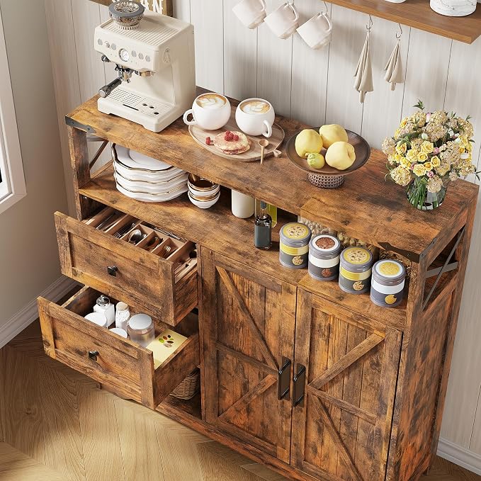 Vabches Farmhouse Buffet Sideboard Cabinet - Image 7