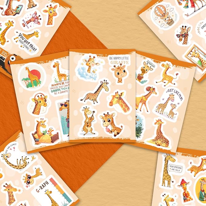 100Pcs Giraffe Stickers, Giraffe Party Decorations, Favors — Cute Animal Decals - Image 5