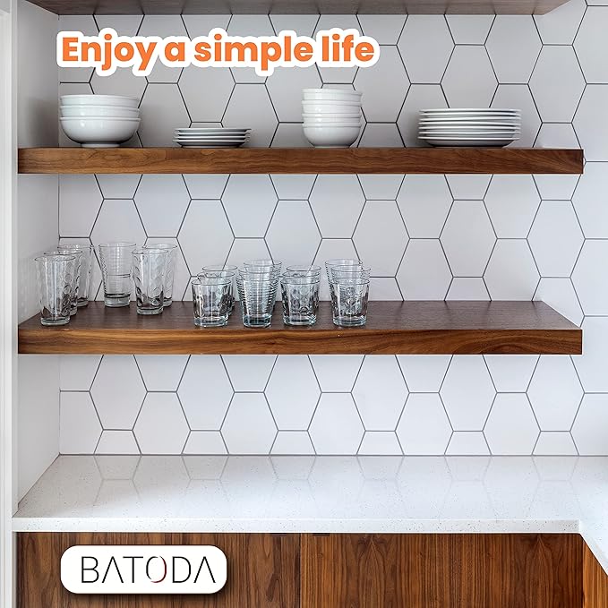 BATODA Set of 2 24" Acacia Wood Floating Shelves Wall Mounted – Rustic - Image 5