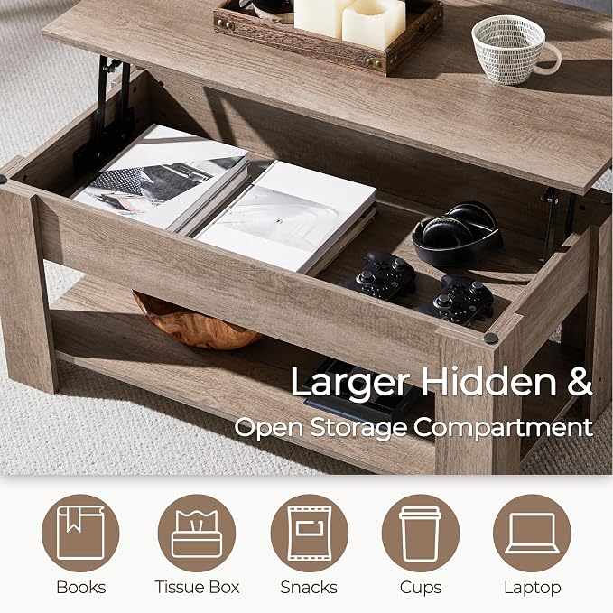 Yaheetech Lift Top Coffee Table - Image 5