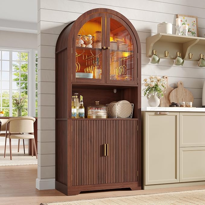 Maupvit 70" Tall Arched Wine Bar Cabinet by MaupvitFurniture