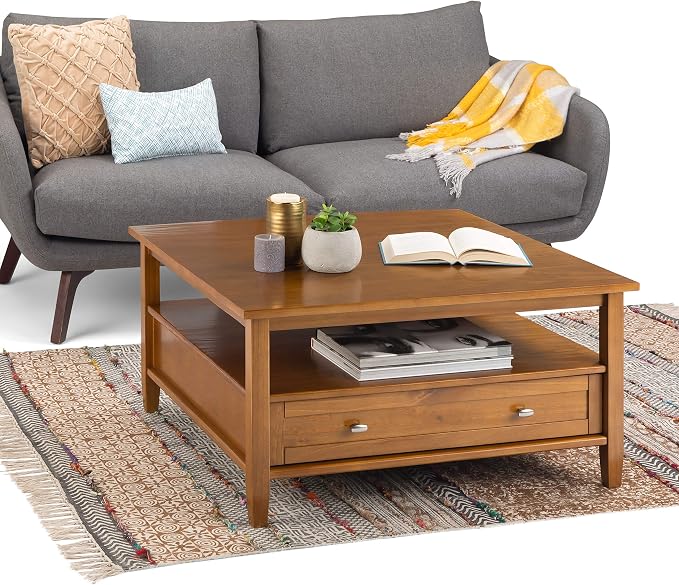 SIMPLIHOME Warm Shaker Square Coffee Table - Image 10