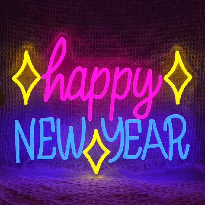 Happy New Year Neon Sign LED Spring Festival Letter Neon Light Sign USB Powered by Unknown