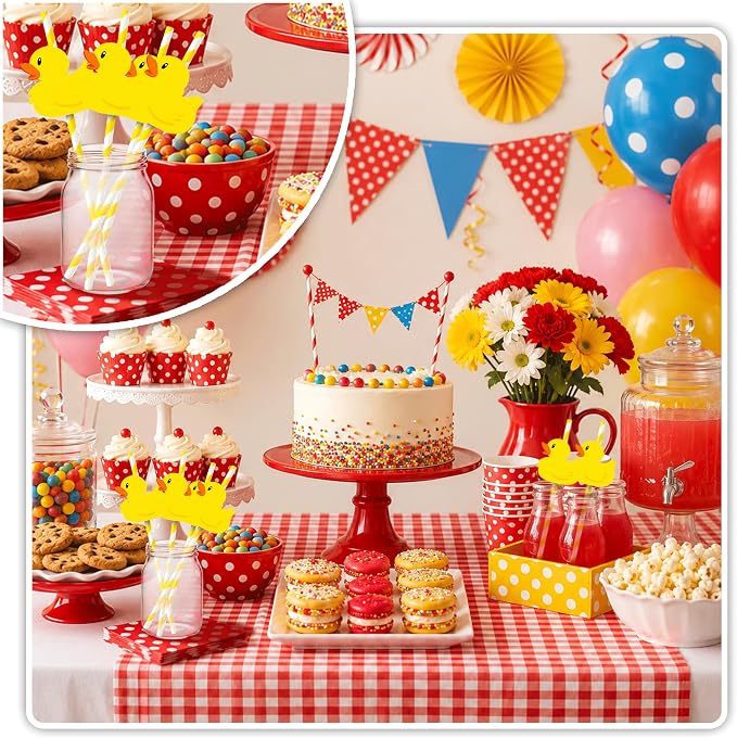 50Pcs Summer Duck Party Straws, Disposable Straw Party Decoration - Image 4