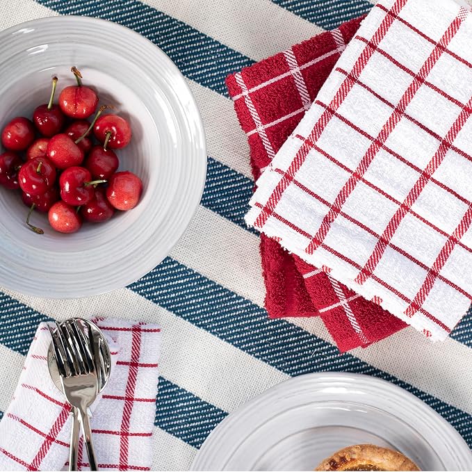 Ritz Premium 100% Cotton Terry Check Kitchen Dish Towels - Image 4