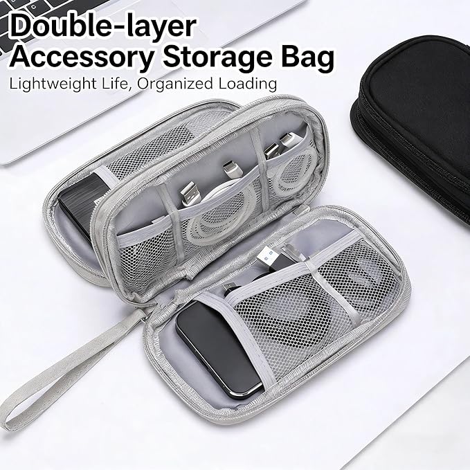 Travel Electronic Organizer Bag, Waterproof & Elastic Small Tech Pouch - Image 5