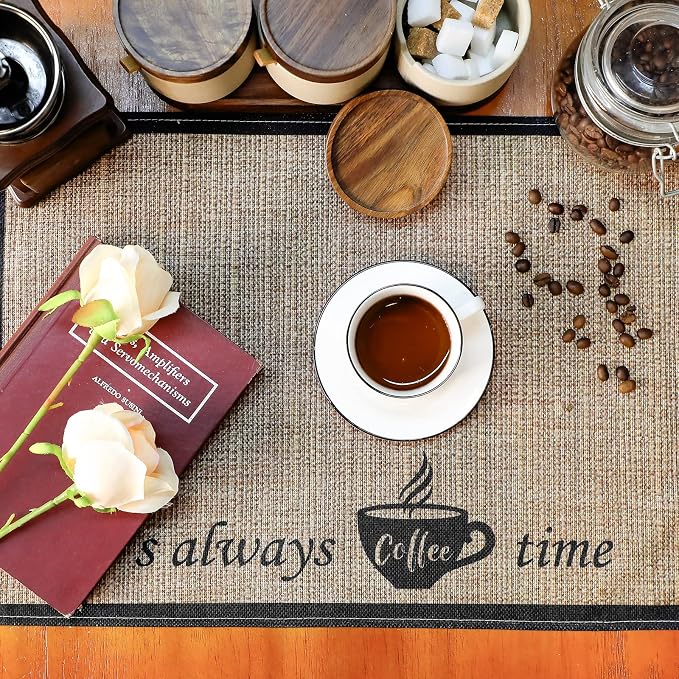 Cunhill 2 Pieces Coffee Bar Mat, Coffee Bar Accessories 20 x 14 Inch Coffee Bar - Image 4