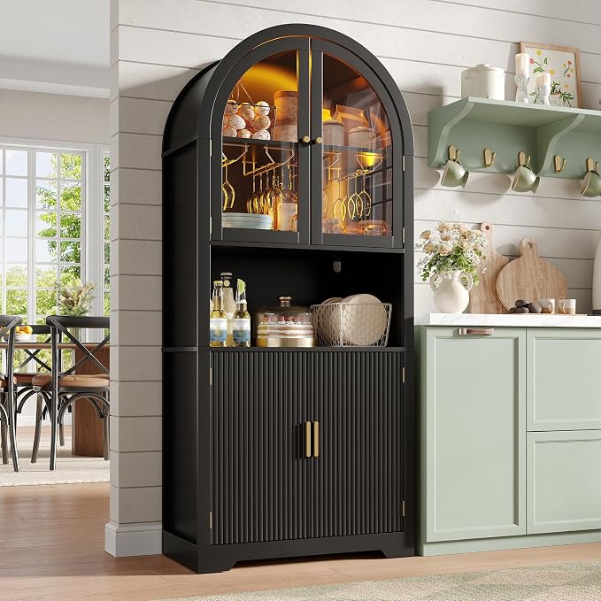 Maupvit 70" Tall Arched Wine Bar Cabinet by MaupvitFurniture