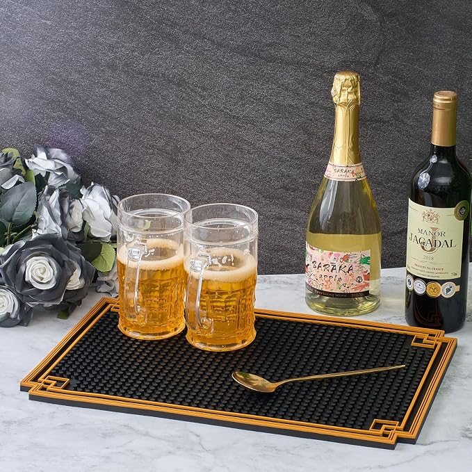 Drydiet 2 Pcs 12 x 6 Inch Bar Mat Non Slip Rubber Mat - Image 4