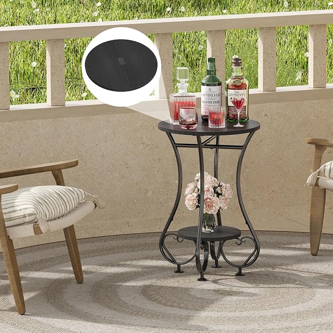 X-cosrack Small Round Side Table, Round End Table - Image 2