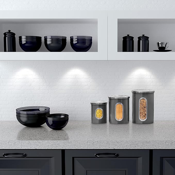 Moss & Stone 3-Piece Gray Canisters Sets - Image 7