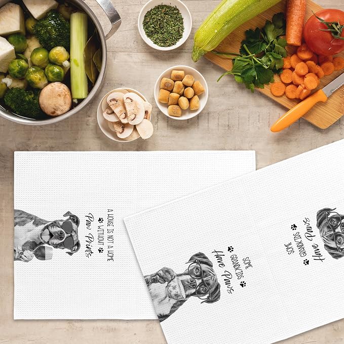 Funny Boxer Kitchen Towels Set of 2, Dog Kitchen Accessories, Coffee Station - Image 5