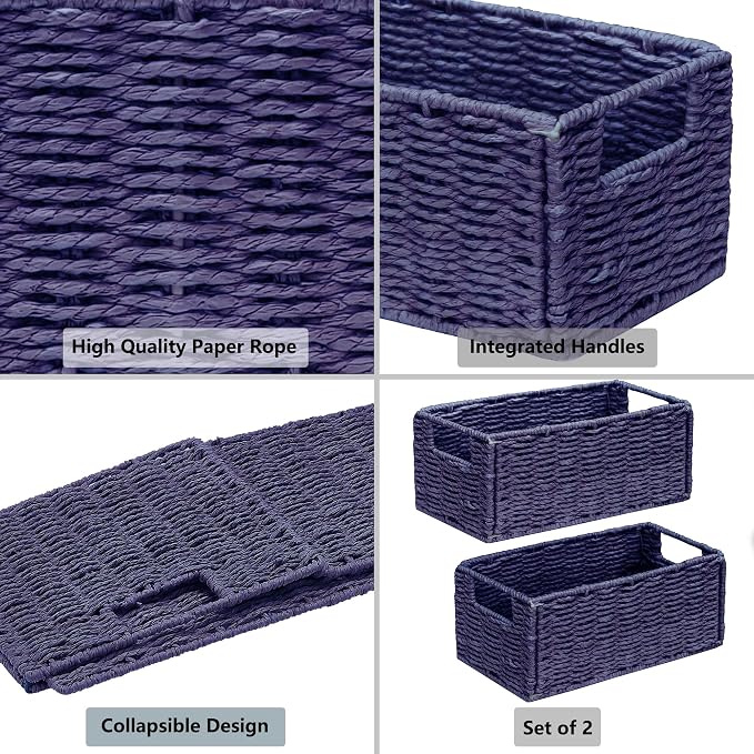 Vagusicc Wicker Storage Basket, Small Storage Baskets - Image 2
