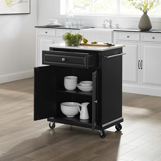 Crosley Furniture Compact Stone Top Small Rolling Cart - Image 5