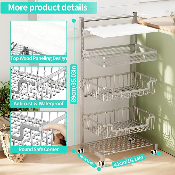 HapiRm Fruit Basket Kitchen Cart - Image 7
