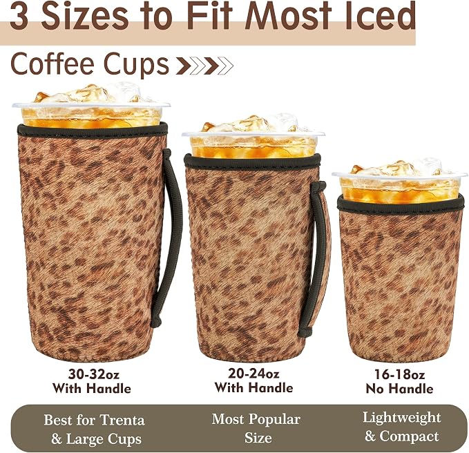 KJQJLY 3 Pack Reusable Iced Coffee Sleeves - Image 2