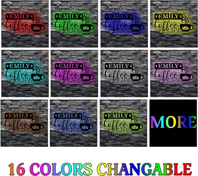 Personalized Coffee Bar Metal Wall Art - Image 7