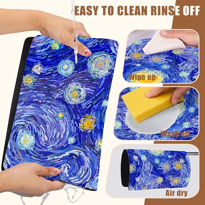 Starry Night Coffee Mat Absorbent Dish Drying Mat - Image 5