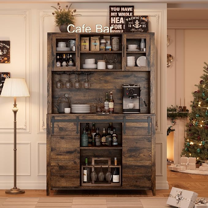 IDEALHOUSE 70'' Wine Coffee Bar Cabinet by IDEALHOUSE