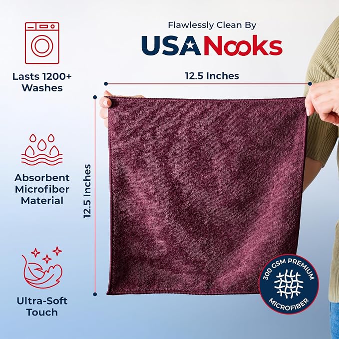 USANOOKS Premium 300GSM Microfiber Cleaning Cloth - Image 6