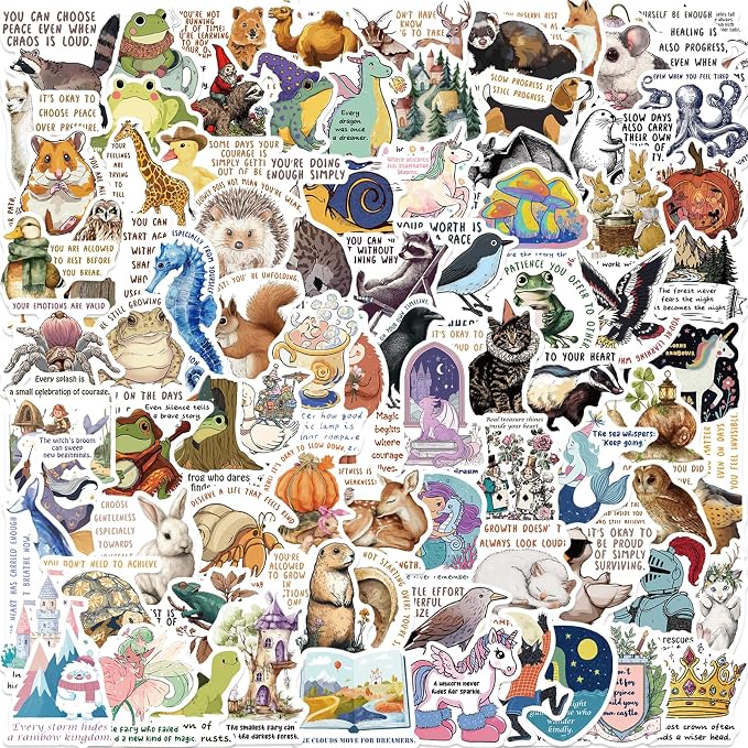 100PCS Emotional Support Animal Stickers Pack, Waterproof Positive Affirmation by Fsbgttyc