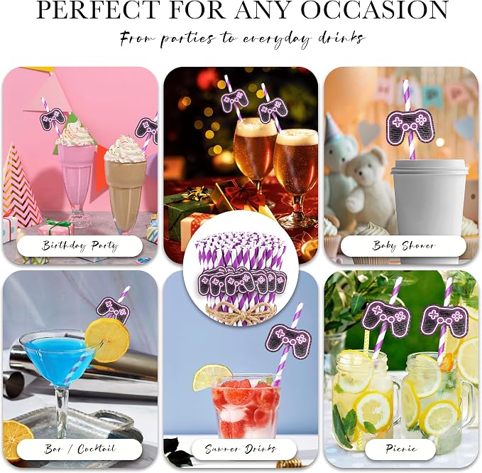 Game Console Themed Straws, Drinking Straw, Disposable Straw, Party Supplies - Image 6