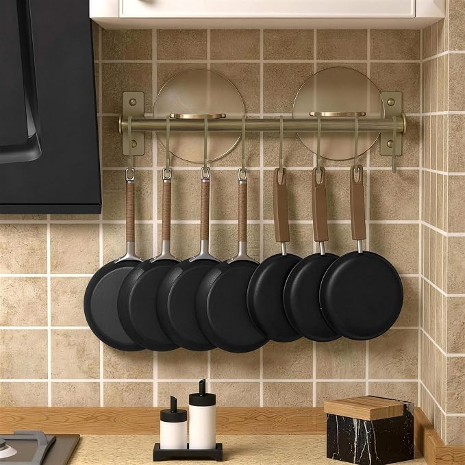 Dseap Kitchen Utensil Holder Hanger, Pot and Pan Rack wall mounted, Kitchen Rail - Image 2