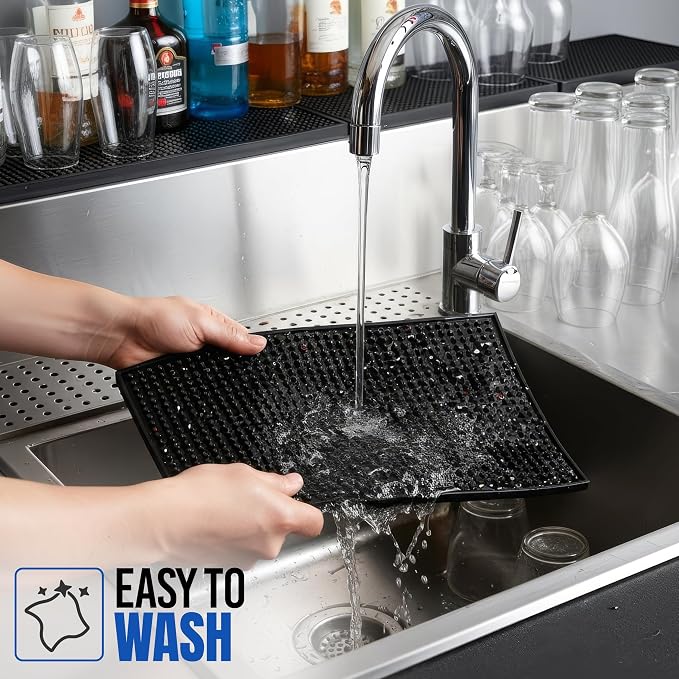 Standard Rubber Bar Mat for Countertop 12"x6", Non-Slip & Spill Protection - Image 5