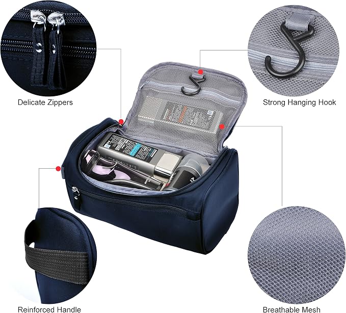 Vercord Mens Toiletry Bag Wash Travel Small Shaving Dop Kit Shower Bathroom - Image 4